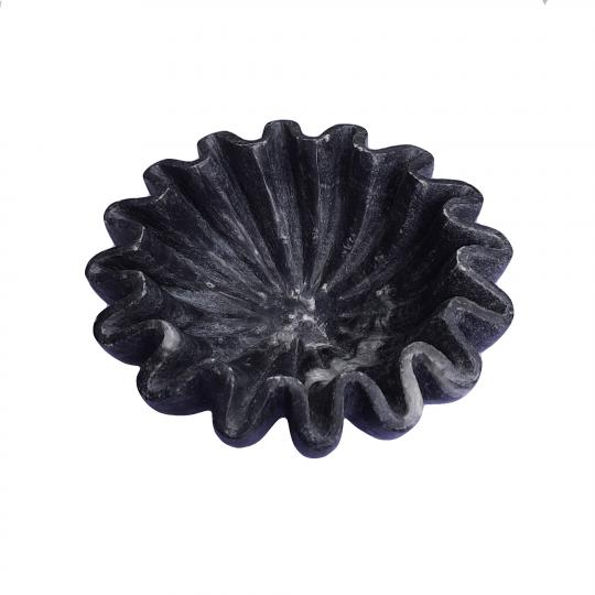 Vintage Black Marble Ripple Bowl